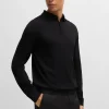 HUGO BOSS Camisolas E Cardigans>Camisola De Ajuste Slim Em Lã Virgem Com Colarinho Polo