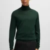 HUGO BOSS Camisolas E Cardigans>Camisola De Gola Alta De Ajuste Slim Em Lã Virgem