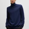 HUGO BOSS Camisolas E Cardigans>Camisola De Gola Alta De Ajuste Regular Em Lã Virgem