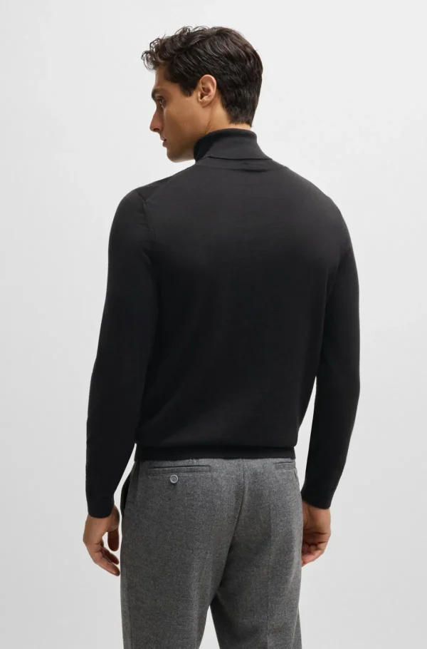 HUGO BOSS Camisolas E Cardigans>Camisola De Gola Alta De Ajuste Slim Em Lã Virgem