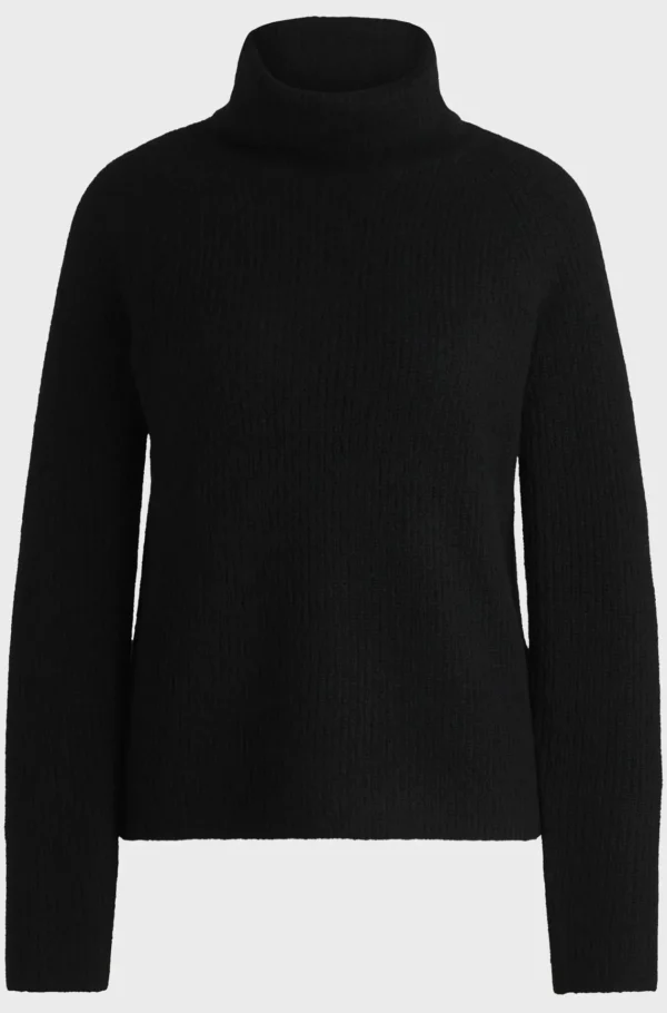 MULHER HUGO BOSS Camisolas E Cardigans>Camisola De Gola Alta Em Mistura De Lã Canelada