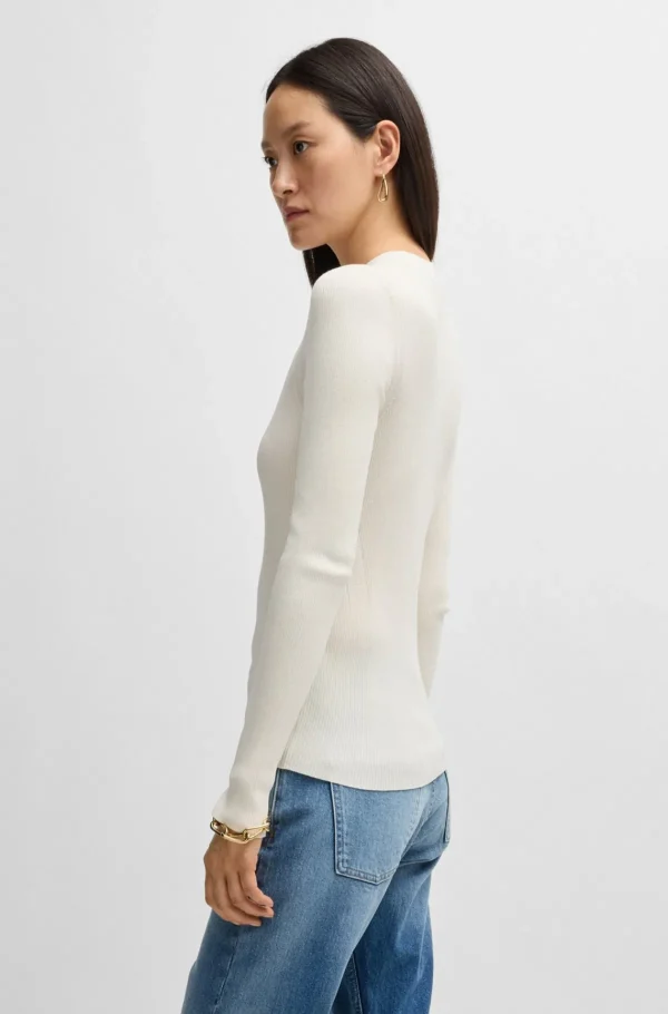 MULHER HUGO BOSS Camisolas E Cardigans>Camisola De Malha Com Estrutura Canelada