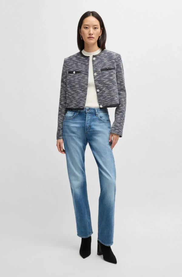 MULHER HUGO BOSS Camisolas E Cardigans>Camisola De Malha Com Estrutura Canelada