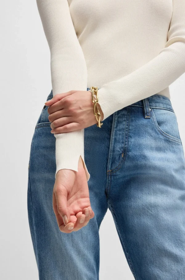 MULHER HUGO BOSS Camisolas E Cardigans>Camisola De Malha Com Estrutura Canelada
