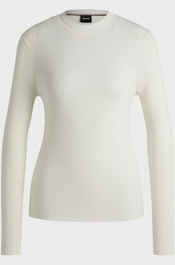 MULHER HUGO BOSS Camisolas E Cardigans>Camisola De Malha Com Estrutura Canelada