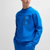 HUGO BOSS Sweats E Hoodies>Camisola De Mistura De Algodão Com Estampado Refletor Decorativo