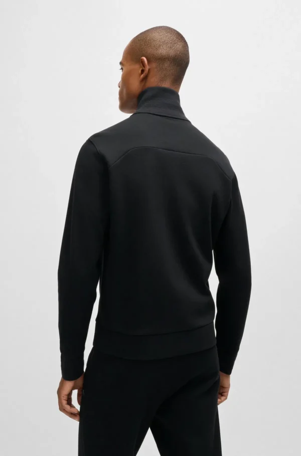 HUGO BOSS Sweats E Hoodies>Camisola De Mistura De Algodão Com Gola E Punhos Em Jacquard