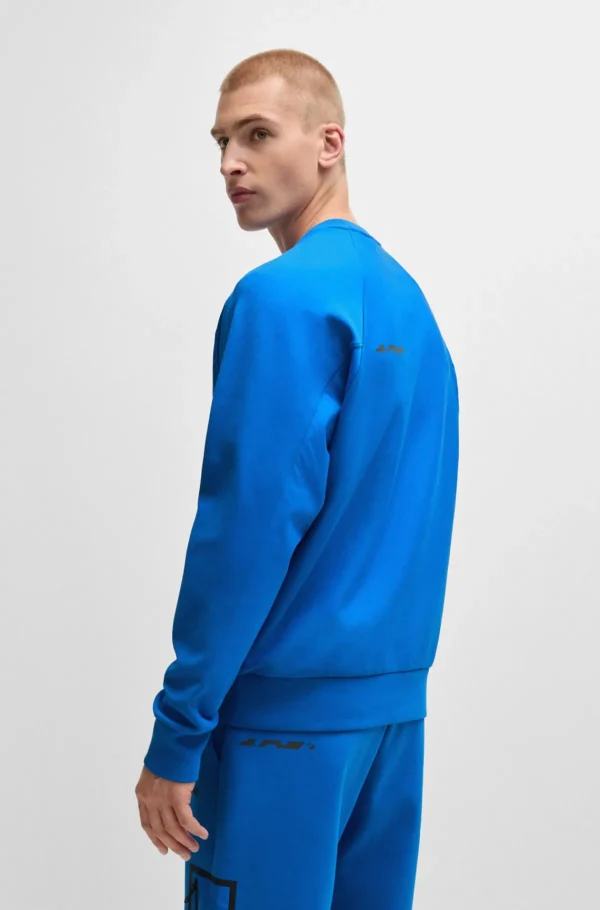HUGO BOSS Sweats E Hoodies>Camisola De Mistura De Algodão Com Estampado Refletor Decorativo