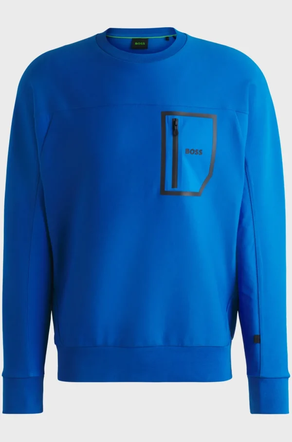 HUGO BOSS Sweats E Hoodies>Camisola De Mistura De Algodão Com Estampado Refletor Decorativo