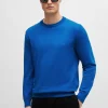 HUGO BOSS Camisolas E Cardigans>Camisola Em Algodão Com Logótipo Bordado