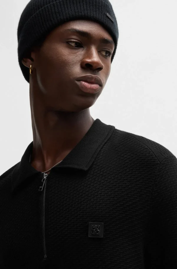 HUGO BOSS Camisolas E Cardigans | Polos>Camisola Polo Com Gola Com Fecho E Logótipo Sobreposto