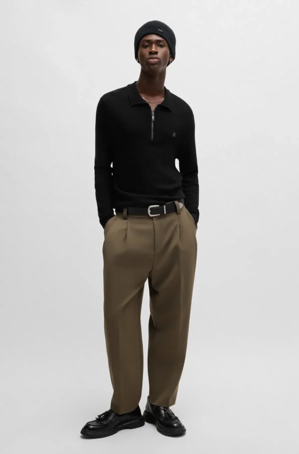 HUGO BOSS Camisolas E Cardigans | Polos>Camisola Polo Com Gola Com Fecho E Logótipo Sobreposto