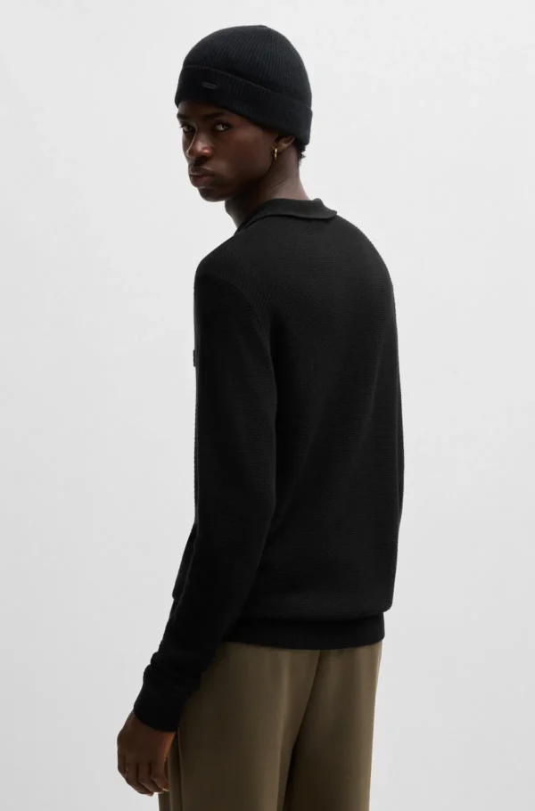 HUGO BOSS Camisolas E Cardigans | Polos>Camisola Polo Com Gola Com Fecho E Logótipo Sobreposto
