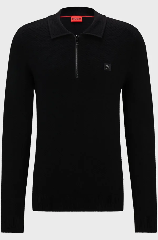HUGO BOSS Camisolas E Cardigans | Polos>Camisola Polo Com Gola Com Fecho E Logótipo Sobreposto