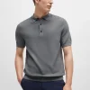 HUGO BOSS Polos>Camisola Polo De Ajuste Regular Com Estruturas Mistas