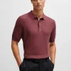 HUGO BOSS Polos>Camisola Polo De Ajuste Regular Com Estruturas Mistas
