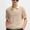 HUGO BOSS Polos>Camisola Polo De Mistura De Algodão Com Colarinho Aberto