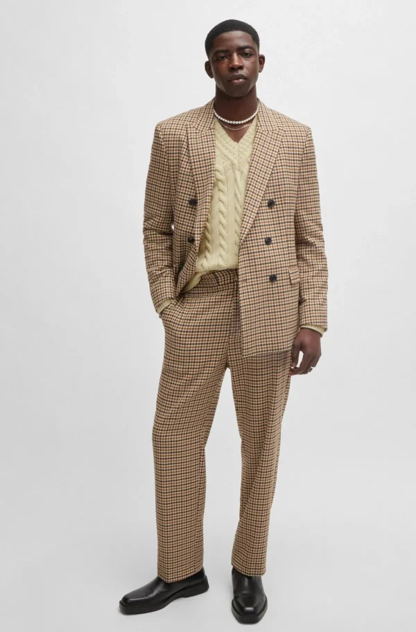 HUGO BOSS Camisolas E Cardigans>Camisola Tricotada Em Mistura De Algodão Com Logótipo Sobreposto