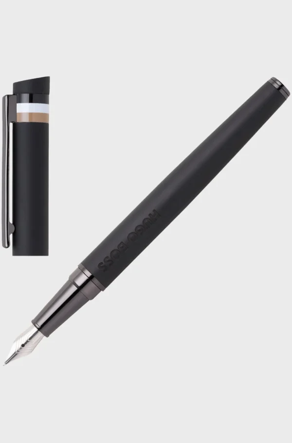 MULHER HUGO BOSS Mais Acessórios>Caneta De Tinta Permanente Com Detalhes Do Logótipo Preto Com Tampa Com Riscas De Assinatura