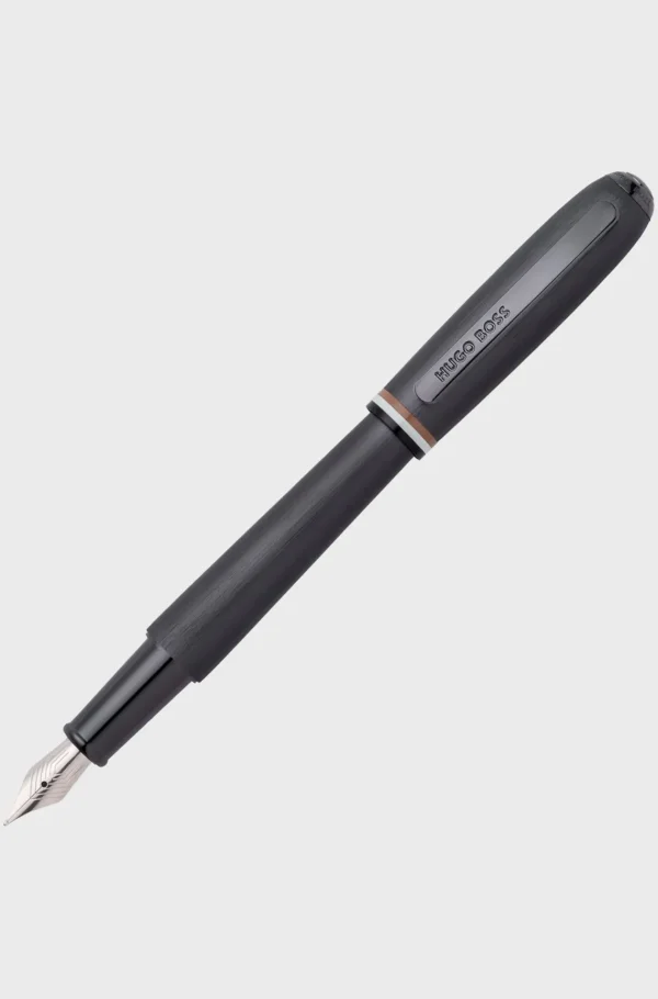HUGO BOSS Mais Acessórios>Caneta De Tinta Permanente Escovada Com Uma Risca De Assinatura