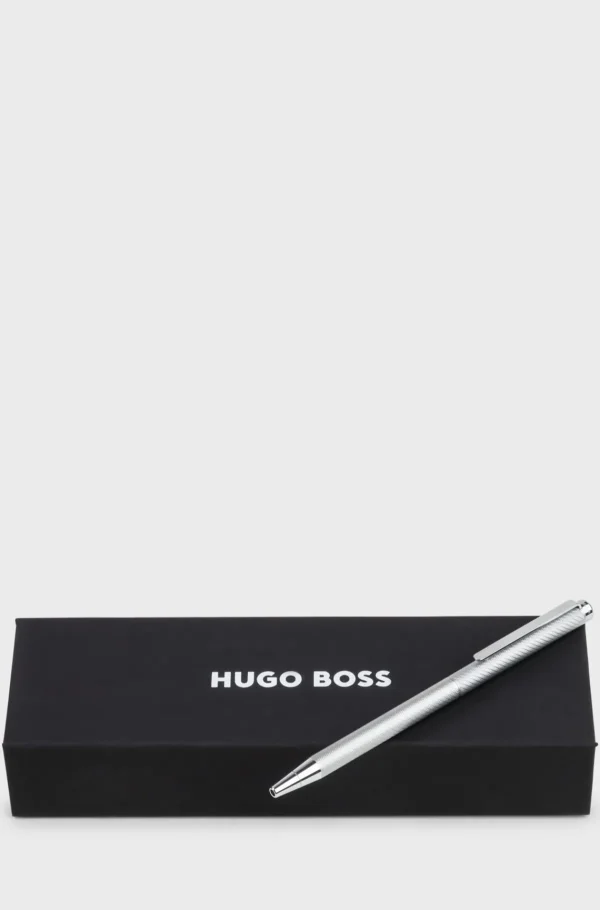 MULHER HUGO BOSS Mais Acessórios>Caneta Esferográfica Cromada Com Padrão Gravado