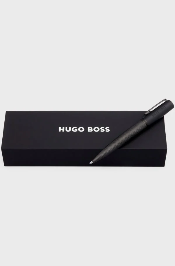 MULHER HUGO BOSS Mais Acessórios | Mais Acessórios>Caneta Esferográfica De Textura Mista Com Tampa Preta Da Marca