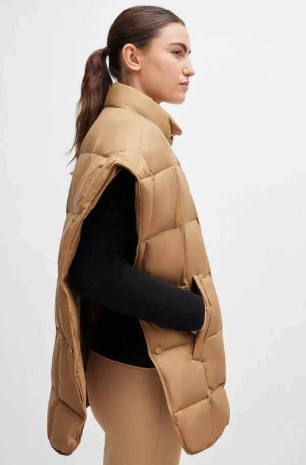 MULHER HUGO BOSS Casacos>Capa De Penas Equestre Com Bolsos Forrados A Velo
