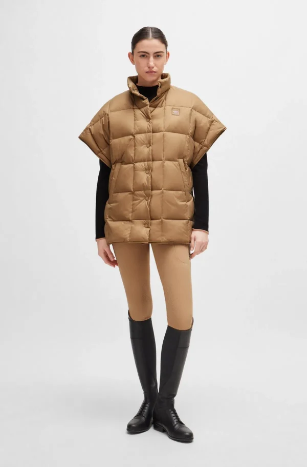 MULHER HUGO BOSS Casacos>Capa De Penas Equestre Com Bolsos Forrados A Velo