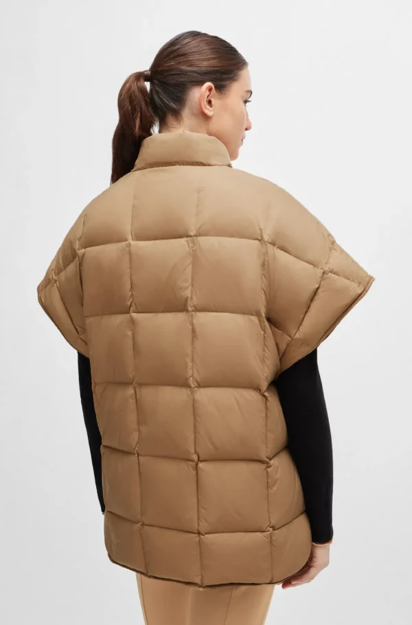 MULHER HUGO BOSS Casacos>Capa De Penas Equestre Com Bolsos Forrados A Velo