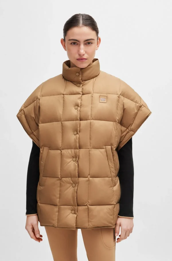 MULHER HUGO BOSS Casacos>Capa De Penas Equestre Com Bolsos Forrados A Velo