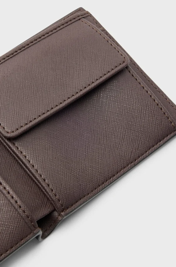 HUGO BOSS Carteiras>Carteira Estruturada Com Risca De Assinatura E Detalhe De Logótipo