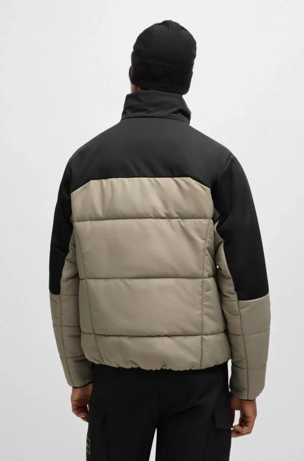 HUGO BOSS Casacos>Casaco Acolchoado Repelente à água Com Logótipo Estampado