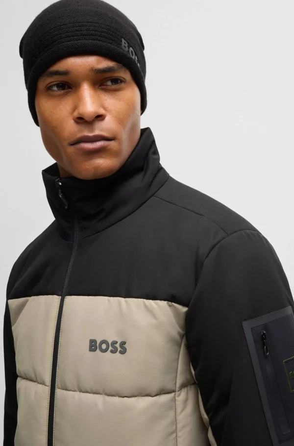 HUGO BOSS Casacos>Casaco Acolchoado Repelente à água Com Logótipo Estampado