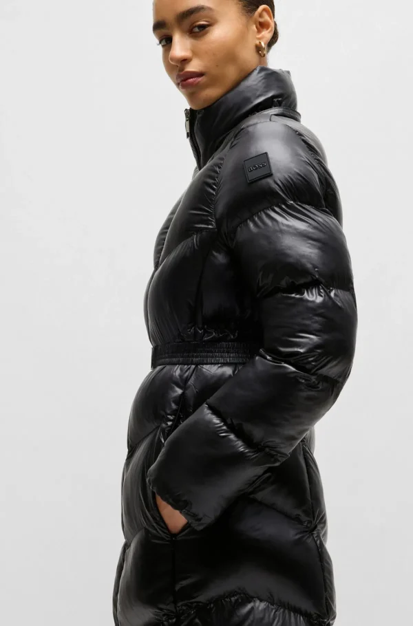 MULHER HUGO BOSS Sobretudos E Parkas | Casacos>Casaco Acolchoado Repelente à água Com Cinto Com Logótipo