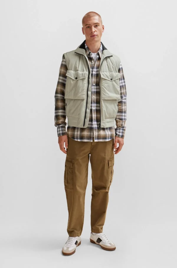 HUGO BOSS Casacos>Casaco Bomber Repelente à água Com Capuz E Mangas Destacáveis