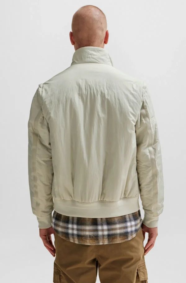 HUGO BOSS Casacos>Casaco Bomber Repelente à água Com Capuz E Mangas Destacáveis
