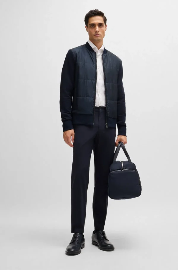 HUGO BOSS Sweats E Hoodies>Casaco Com Fecho Híbrido Com Terry De Algodão