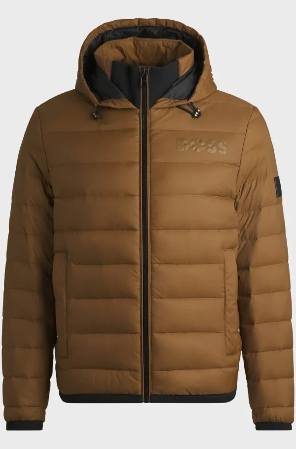 HUGO BOSS Casacos>Casaco Com Penas Repelente à água Com Logótipo Tonal