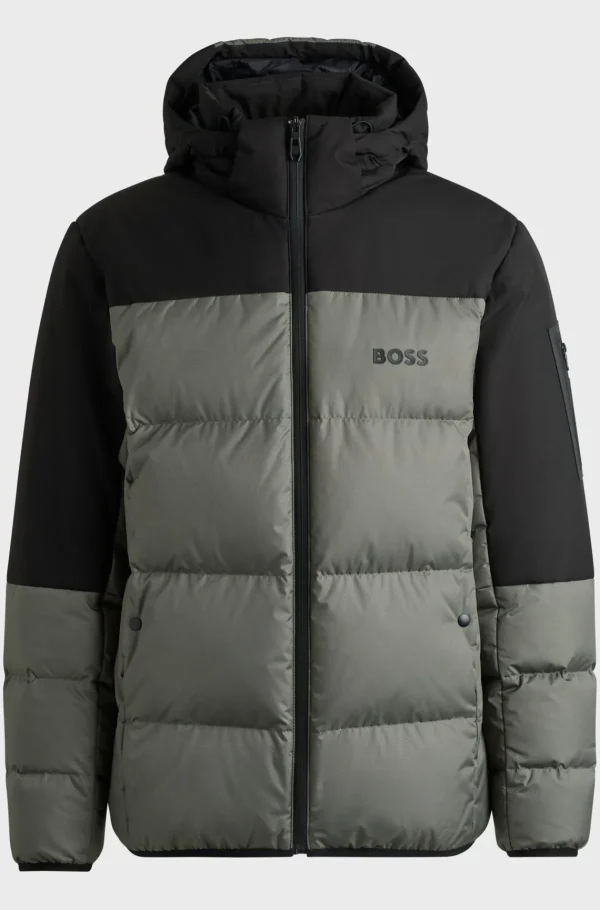 HUGO BOSS Vestuário De Exterior>Casaco Com Penas Repelente à água E Capuz Destacável