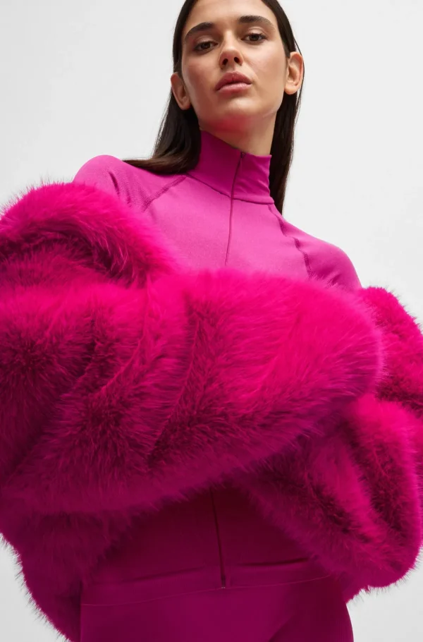 MULHER HUGO BOSS Sobretudos E Parkas | Casacos>Casaco Curto NAOMI X BOSS Em Pele Sintética