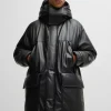 HUGO BOSS Sobretudos E Parkas>Casaco De Ajuste Descontraído Em Pele Sintética Com Capuz Com Logótipo