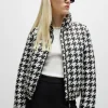 MULHER HUGO BOSS Casacos>Casaco De Ajuste Regular Repelente à água Com Padrão Houndstooth