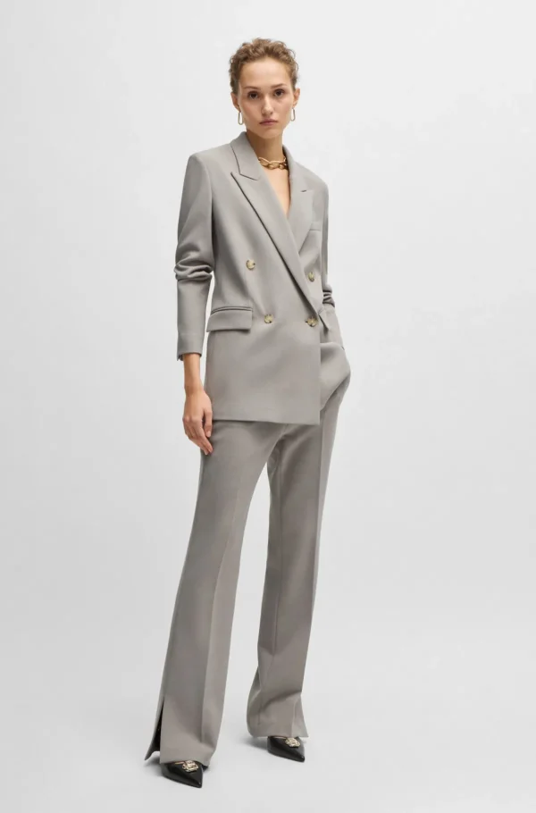 MULHER HUGO BOSS Blazers>Casaco De Ajuste Regular Com Fecho De Trespasse