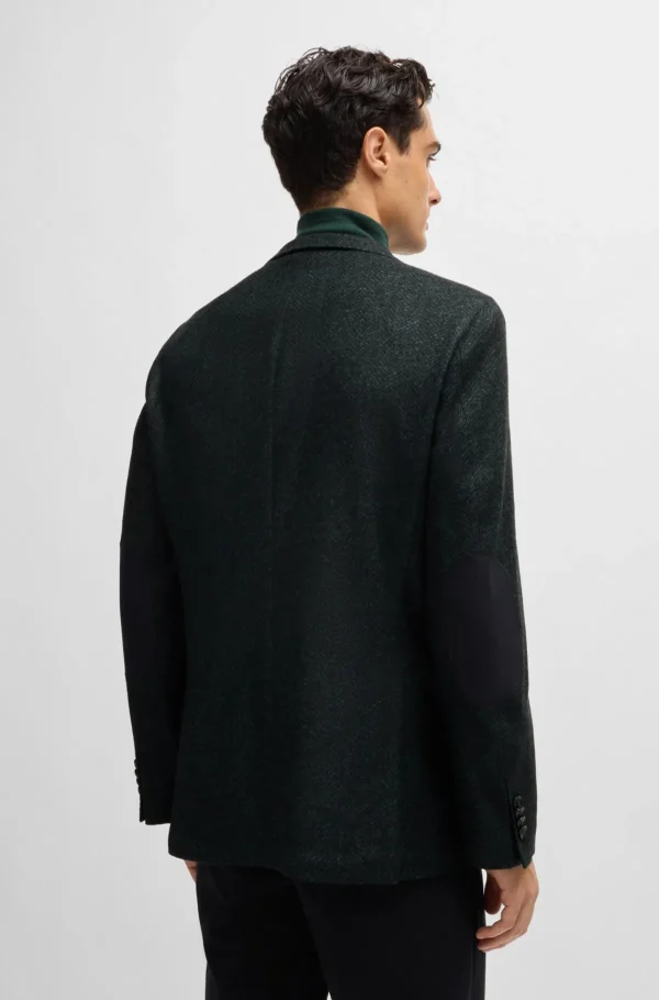 HUGO BOSS Blazers>Casaco De Ajuste Regular Em Jersey De Espinha
