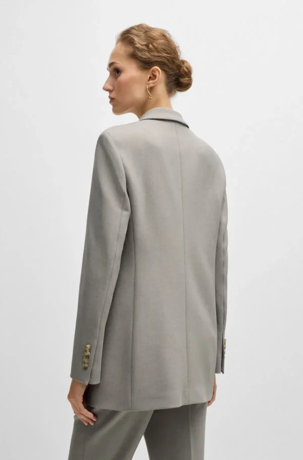 MULHER HUGO BOSS Blazers>Casaco De Ajuste Regular Com Fecho De Trespasse