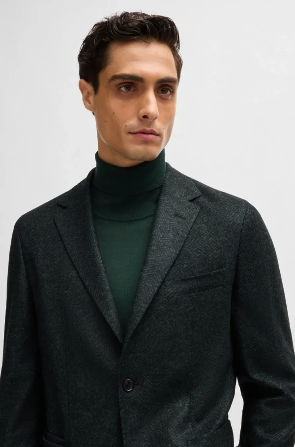 HUGO BOSS Blazers>Casaco De Ajuste Regular Em Jersey De Espinha