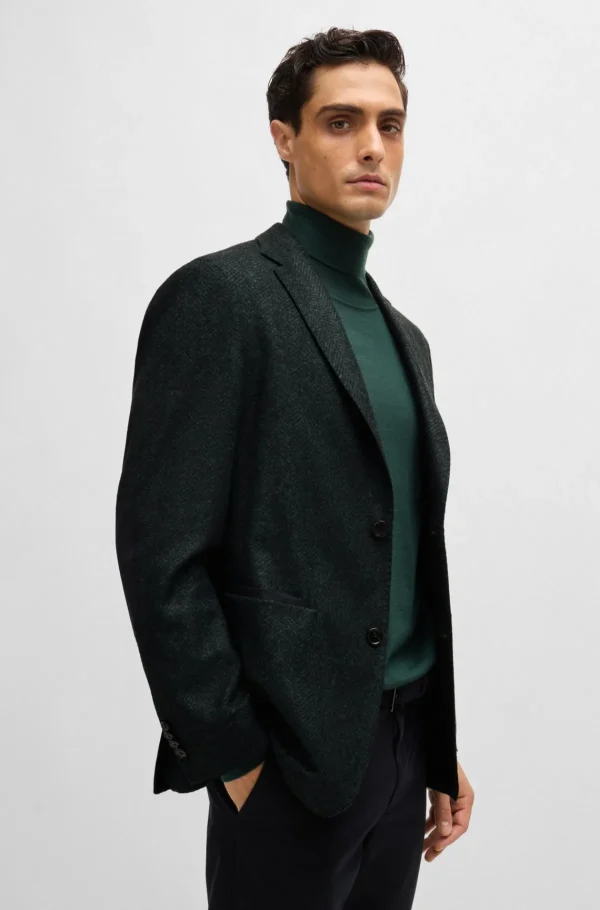 HUGO BOSS Blazers>Casaco De Ajuste Regular Em Jersey De Espinha