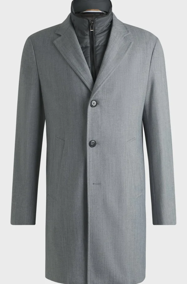 HUGO BOSS Sobretudos E Parkas>Casaco De Ajuste Slim Com Interior Amovível