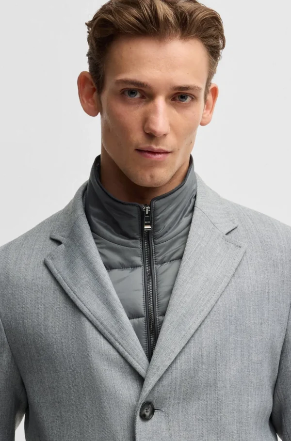 HUGO BOSS Sobretudos E Parkas>Casaco De Ajuste Slim Com Interior Amovível