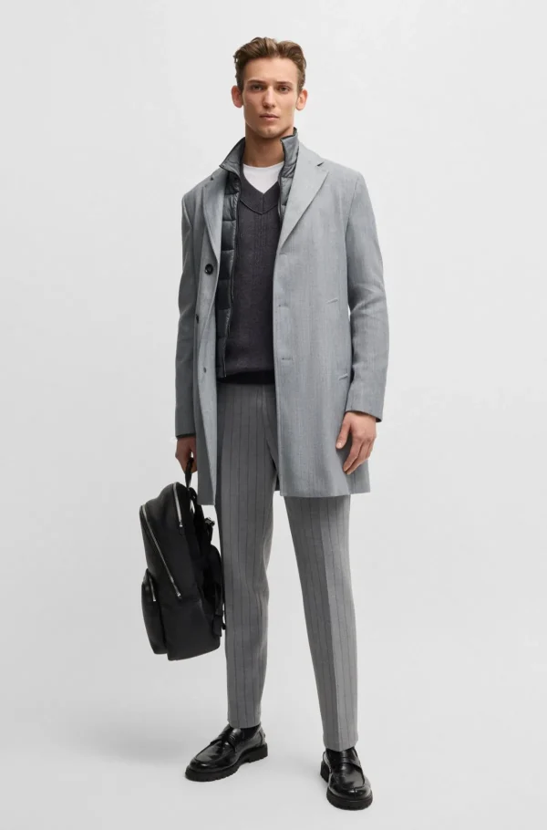 HUGO BOSS Sobretudos E Parkas>Casaco De Ajuste Slim Com Interior Amovível